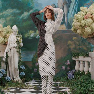 RODARTE Spring 2020 Mixed Polka Dot Print Dress Small